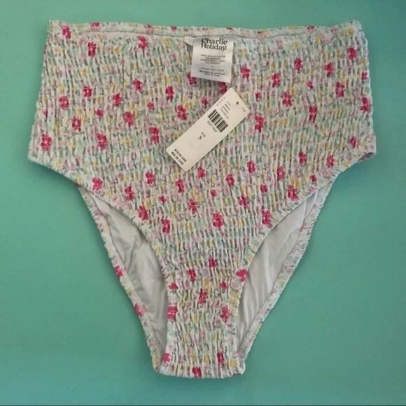 Anthropologie Charlie Holiday Cabo Newport Strapless Smocked Bikini - Picture 7 of 7